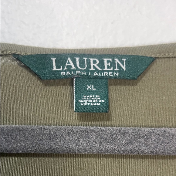 Lauren Ralph Lauren Maxi T-Shirt Dress Olive Size XL PTP 18”-20” Length 54” EUC - Picture 7 of 9